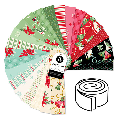 Home for the Holidays - 2.5 Inch Strip Roll - 40 Cuts Each