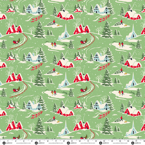 Home for the Holidays by Andover Fabrics Winter Wonderland Pistachio