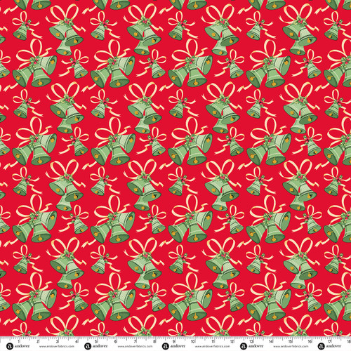 Home for the Holidays by Andover Fabrics Solstice Bells Christmas Red