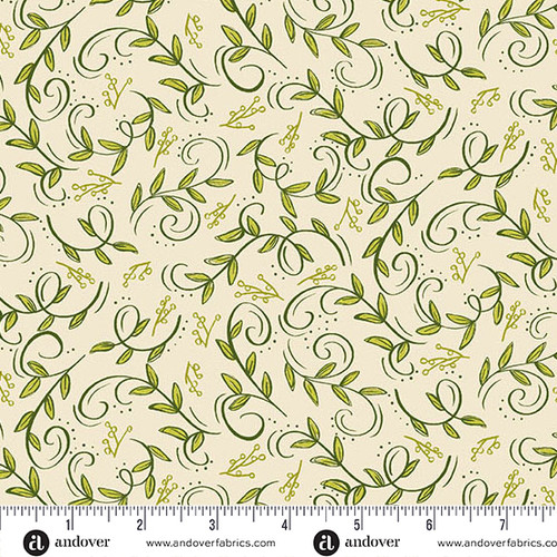 Harvest Home by Amy Latta Swirling Leaves Cream