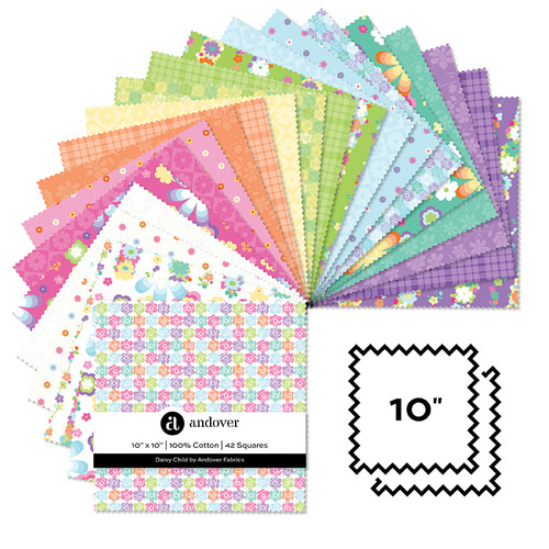 Daisy Child - 10 Inch Square - 42 Cuts Each
