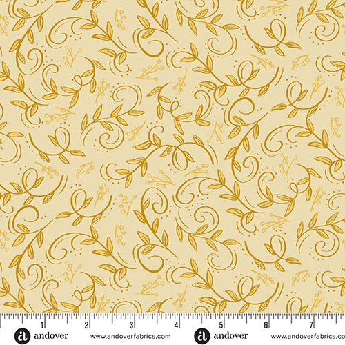 Harvest Home by Amy Latta Swirling Leaves Tan