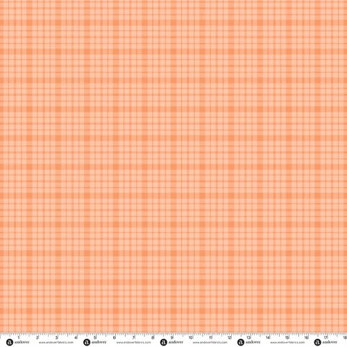 Daisy Child by Andover Fabrics Peace Plaid Tangerine