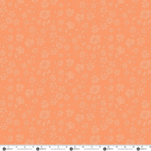 Daisy Child by Andover Fabrics Groovy Bloom Tangerine