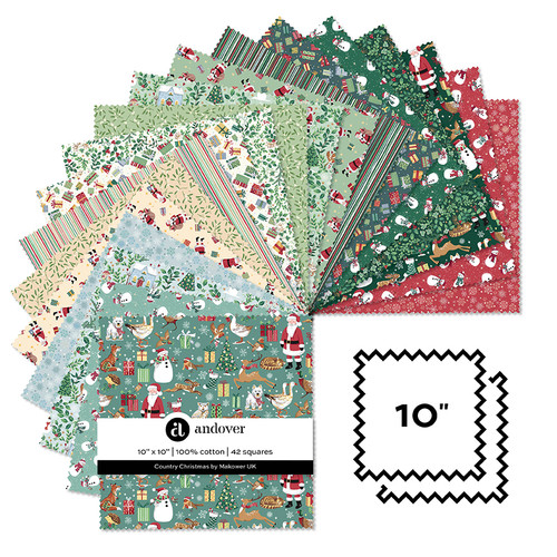 Country Christmas - 10 Inch Square - 42 Cuts Each