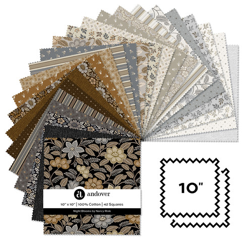 Night Blooms - 10 Inch Square - 42 Cuts Each