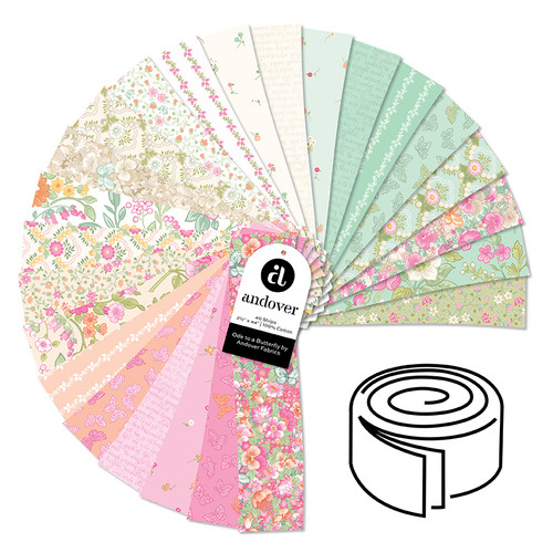 Ode to a Butterfly - 2.5 Inch Strip Roll - 40 Cuts Each