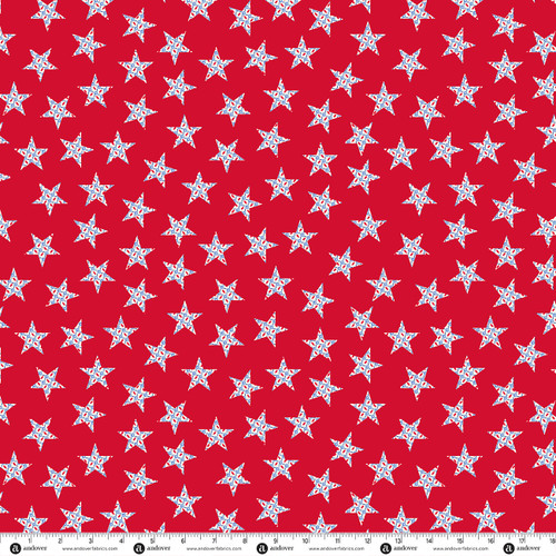 Freedom by Andover Fabrics Calico Stars Red