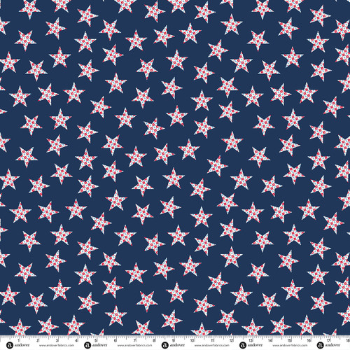 Freedom 108s by Andover Fabrics Calico Stars 108 Navy