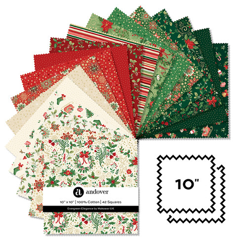 Evergreen Elegance - 10 Inch Square - 42 Cuts Each