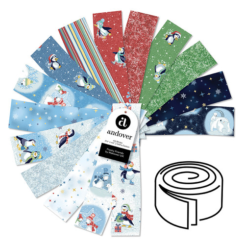 Frosty Friends - 2.5 Inch Strip Roll - 40 Cuts Each
