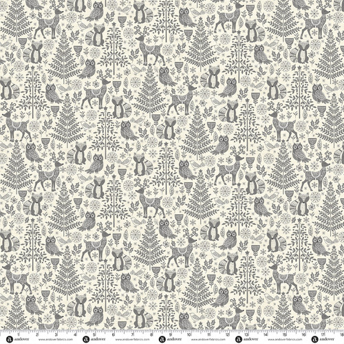 Scandi Timeless by Makower UK Forest Animals Gray