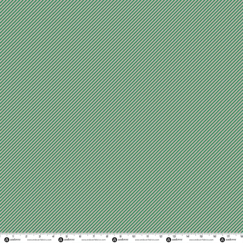 Ready Set Santa by Makower UK Candy Cane Stripe Mid Green