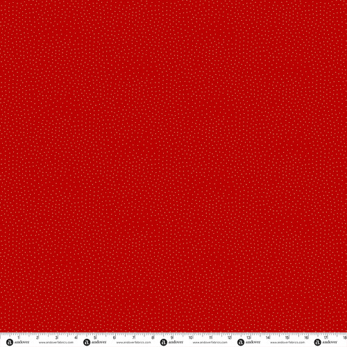 Evergreen Elegance by Makower UK Scattered Spots Red