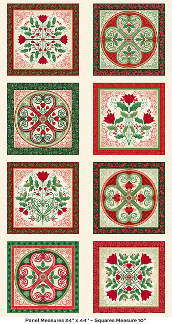 Evergreen Elegance by Makower UK Squares Multi