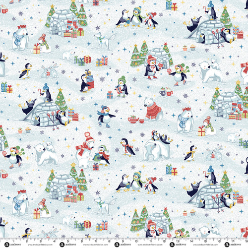 Frosty Friends by Makower UK Gathering White