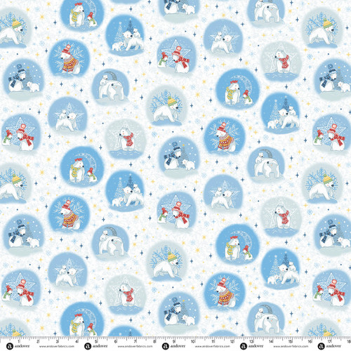 Frosty Friends by Makower UK Snow Globe White