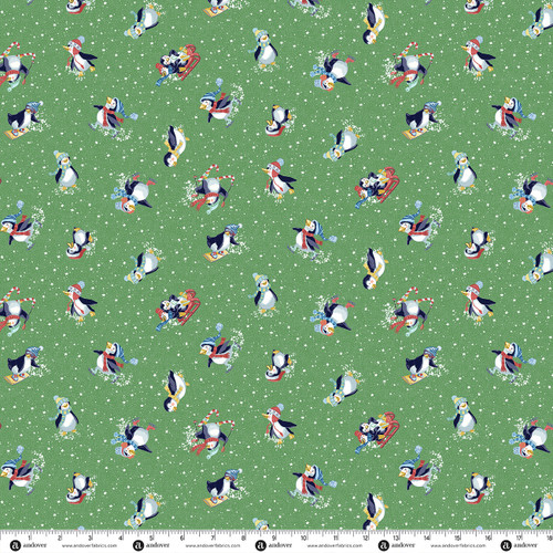 Frosty Friends by Makower UK Penguins Green