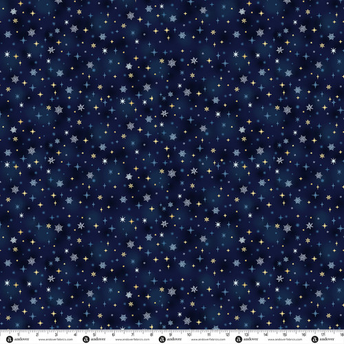 Frosty Friends by Makower UK Sparkle Dark Blue