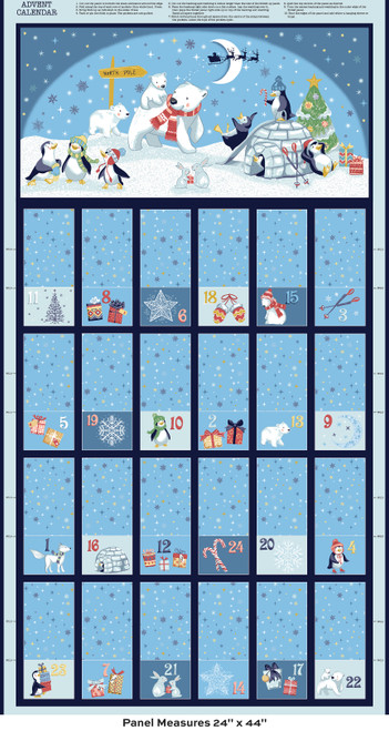 Frosty Friends by Makower UK Advent Blue