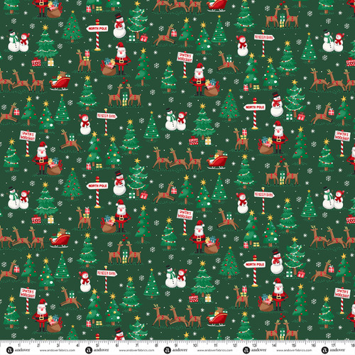 Ready Set Santa by Makower UK North Pole Green