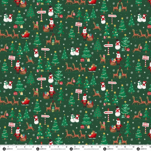Ready Set Santa by Makower UK North Pole Green