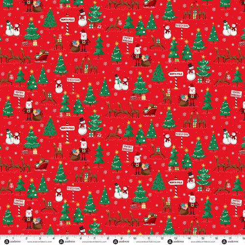 Ready Set Santa by Makower UK North Pole Red