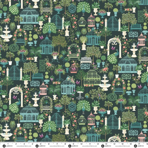 Victorian Garden by Makower UK Palm House Green