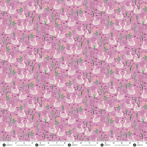 Victorian Garden by Makower UK Swan Lake Purple