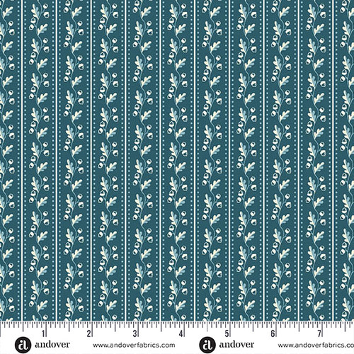 Oakleigh by Judy Jarvi Leaf Stripe Colonial Blue