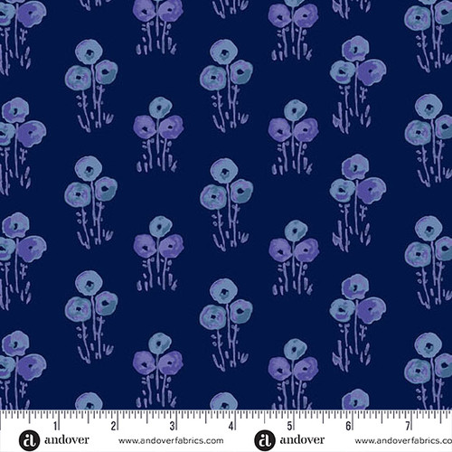 Mystic Meadow by Nancy Rink Floral Bunch Blue