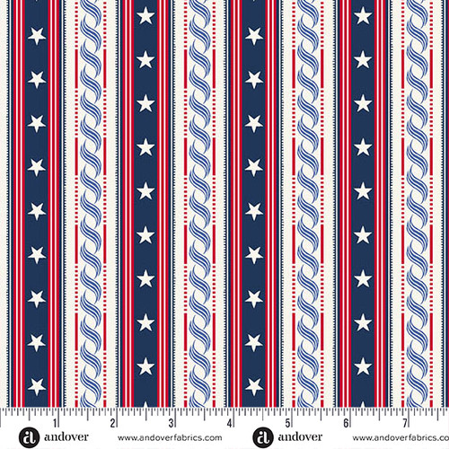 Americana by Andover Fabrics Stripe Blue