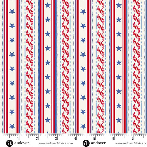 Americana by Andover Fabrics Stripe Cream