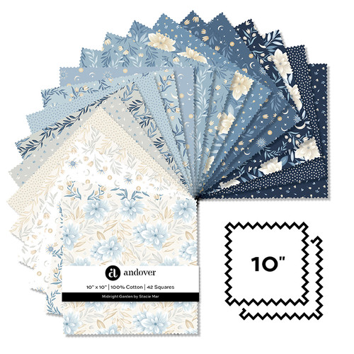 Midnight Garden - 10 Inch Square - 42 Cuts Each