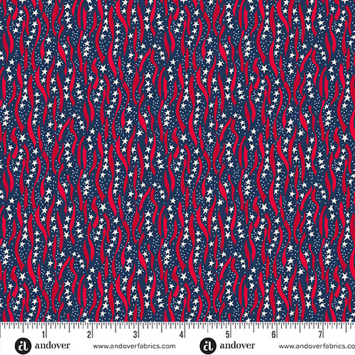 Americana by Andover Fabrics Ribbon Blue