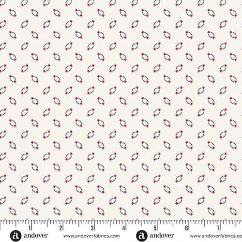 Americana by Andover Fabrics Circle Star Cream Multi