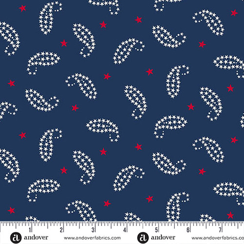 Americana by Andover Fabrics Paisley Blue