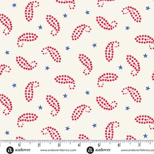 Americana by Andover Fabrics Paisley Cream