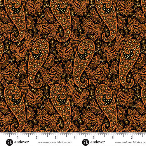 Nightfall by Andover Fabrics Paisley Black