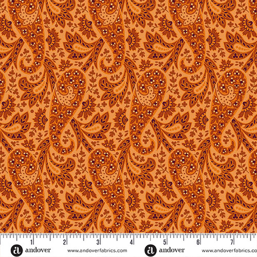 Nightfall by Andover Fabrics Paisley Orange