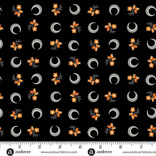 Nightfall by Andover Fabrics Flower Moon Black