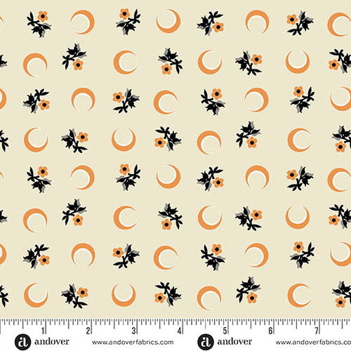 Nightfall by Andover Fabrics Flower Moon Orange Flower Moon Cream