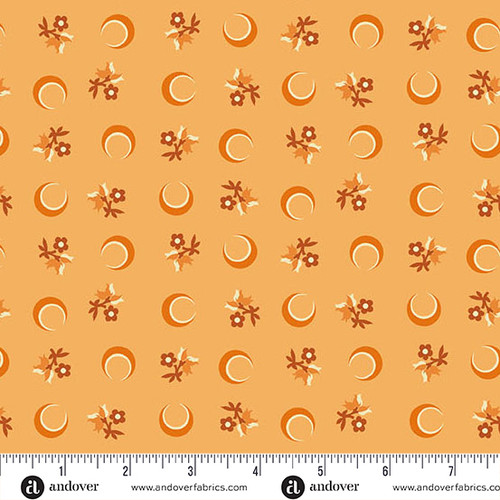 Nightfall by Andover Fabrics Flower Moon Orange Flower Moon Orange