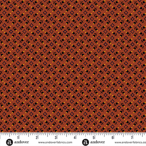 Nightfall by Andover Fabrics Bud Diamond Orange