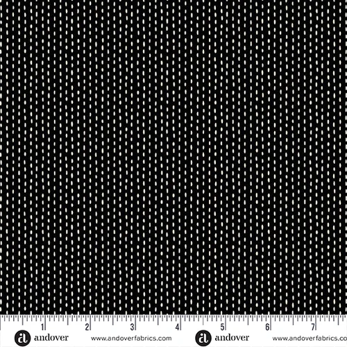 Nightfall by Andover Fabrics Stitch Line Black