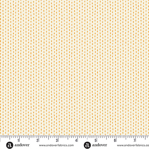 Nightfall by Andover Fabrics Stitch Line Cream Stitch Line Cream Orange