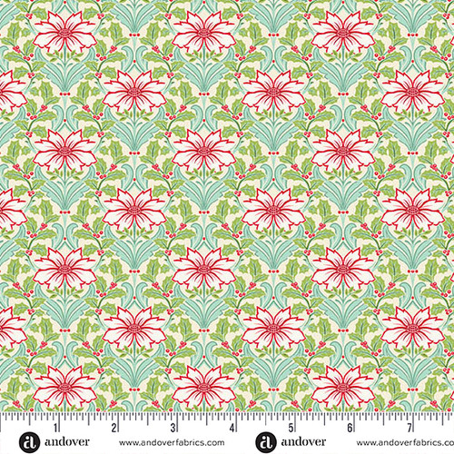 Snowberry by Andover Fabrics Poinsettia Frost