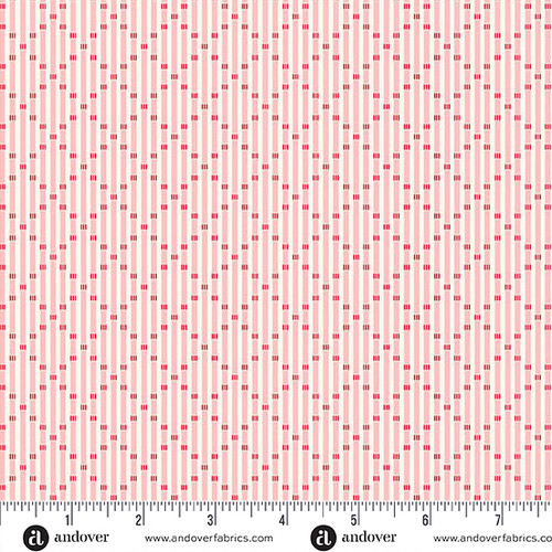 Snowberry by Andover Fabrics Lattice Stripe Blush