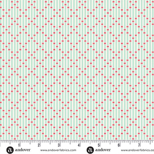 Snowberry by Andover Fabrics Lattice Stripe Frost