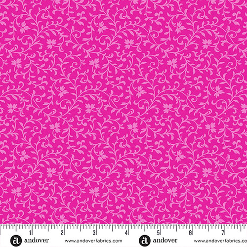 Simply Vine by Andover Fabrics Simply Vine Bright Pink